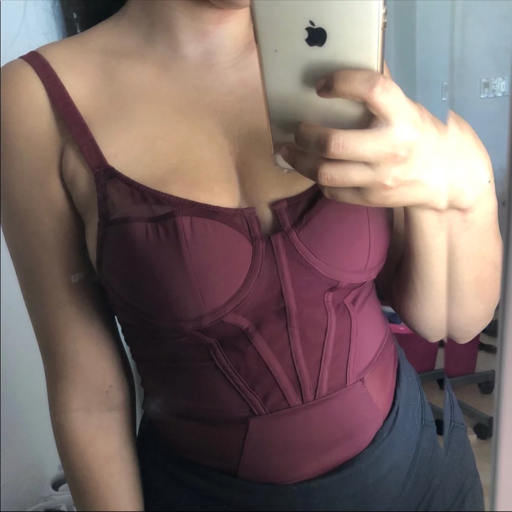 Brand new burgundy body suit